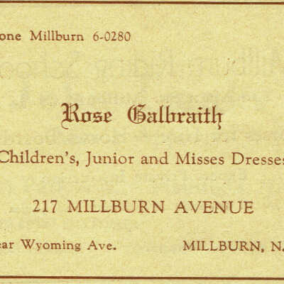 Rose Galbraith Clothing Store Advertisement, 1939