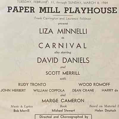 Paper Mill Playhouse Program: Carnival, 1964