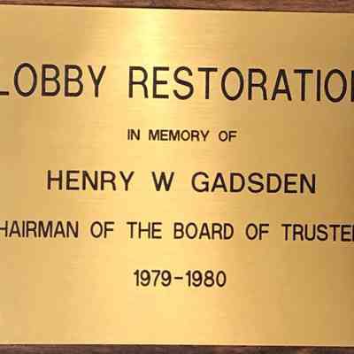 Paper Mill Playhouse: Henry Gadson Lobby Restoration Plaque