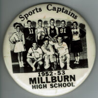 Millburn High School Sports Captains 1952-3 Button