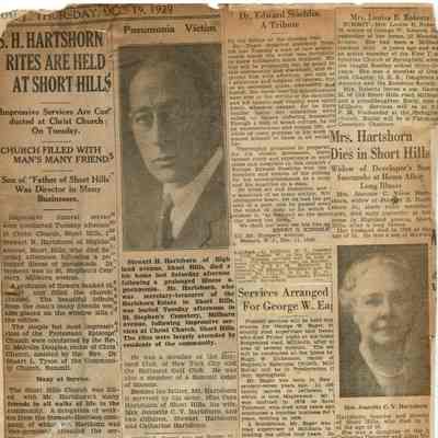 Wehrle Scrapbook: Stewart Hartshorn Jr, Jeanette Vorce Hartshorn, George Eager Obituaries