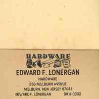          Lonergan: Edward F. Lonergan Hardware Receipt Booklet picture number 2
   