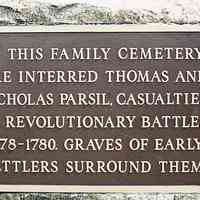          Parsil Cemetery Marker taken by Harvey Reed, 1975
   