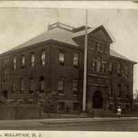 Washington School: Washington School with Girl on Sidewalk