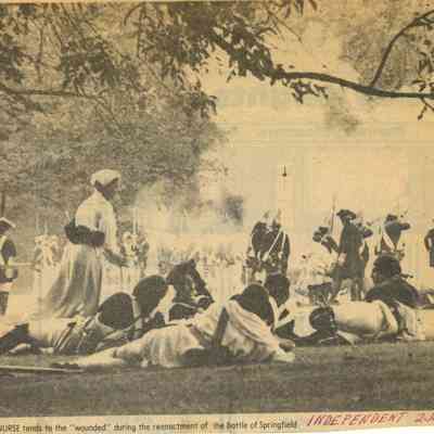Battle of Springfield: Nurse and Soldiers at the Battle of Springfield Re-enactment, 1980