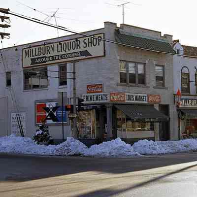 Main Street: Lou's Market, Millburn Liquor Shop, c. 1960
