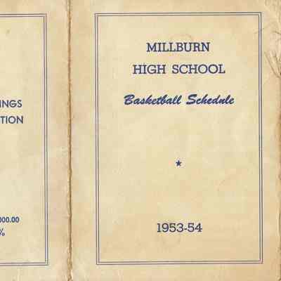 Basketball: Millburn High School Basketball Schedule, 1953-4