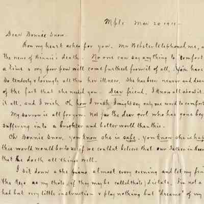 Snow: Letter from Van Cleve, 1911