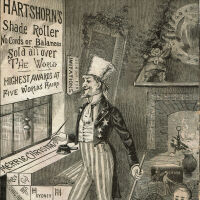 Hartshorn: Roller Shade Advertisement with Uncle Sam & Christmas