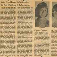 Millburn High School: Class of 1966 Valedictorian and Salutatorian, 1966