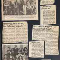          First page of the scrapbook with clippings from 1985
   