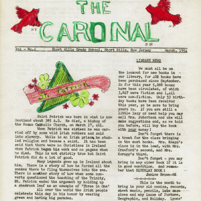 Short Hills School: Cardinal Newsletters, 1953-1955