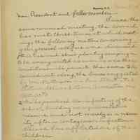 Wyoming Civic Association: Charles Dean Letter to the President of the Civic Association, 1915