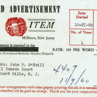 Item Newspaper Classified Advertisement Bill 1960