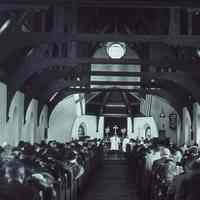 Christ Church: Interior of Christ Church during service, 1916-1951