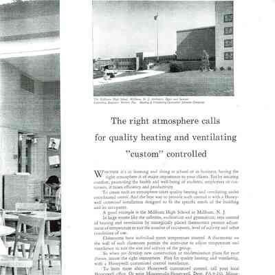 Millburn High School: Honeywell HVAC Advertisement, 1957