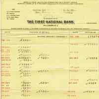 Bank: First National Bank Deposit Receipt, 1930