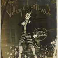 Millburn Art Center 1945 Scrapbook: Millburn Store Window Decoration at Village Arts Festival, 1945