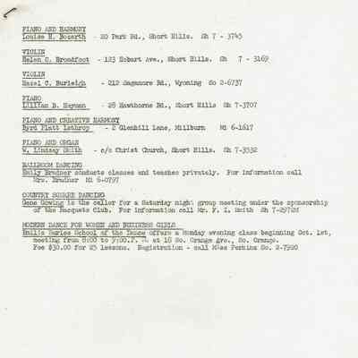 1945 Programs offered through the Millburn Art Center