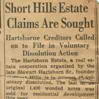 Hartshorn: Dissolution of Hartshorn Estates Article, c. 1945