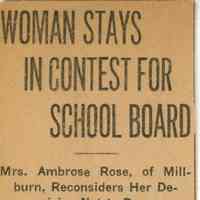         Millburn Women's Political Union: School Board Candidate Controversy Articles, 1915 picture number 4
   