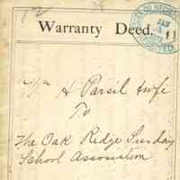 Parsil: William H. Parsil Deed to Oak Ridge Sunday School Association, 1872