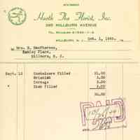 Harth Florist: Harth The Florist Receipts, 1949-1950