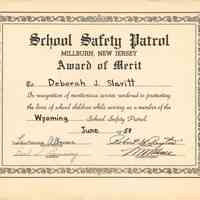 Wyoming School: Safety Patrol Award of Merit, 1958