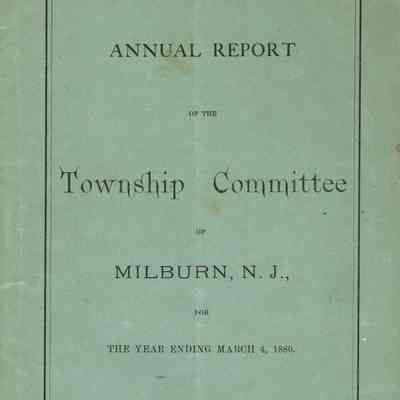 Township Committee: Annual Report, 1880