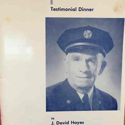 Fire Department: Testimonial Dinner For J. David Hayes - Nov. 16, 1960