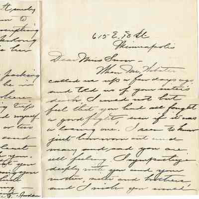 Snow: Letter from Maude G. Jordan, 1911