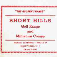 Golf: Short Hills Golf Range Score Card