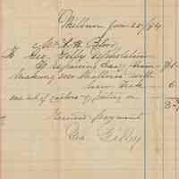 Blood: Gilby Upholstery Receipt, 1894