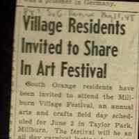         Millburn Art Center 1945 Scrapbook: Summit, South Orange, Springfield 1945 Village Arts Festival Notices picture number 3
   