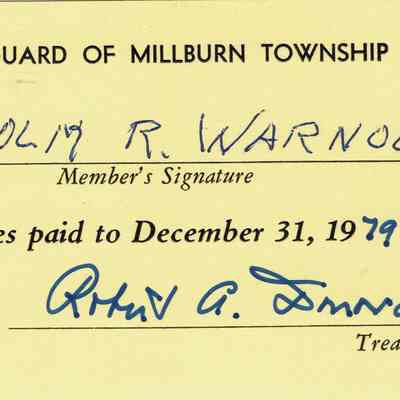 Warnock: Old Guard Membership Card, 1979
