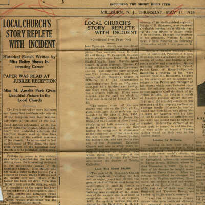 St. Stephen's Church History, 1928 article in The Item