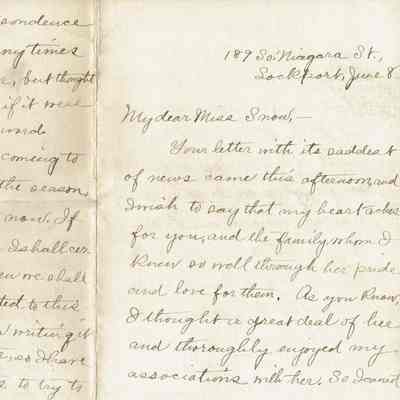 Snow: Letter Expressing Sympathy, 1911