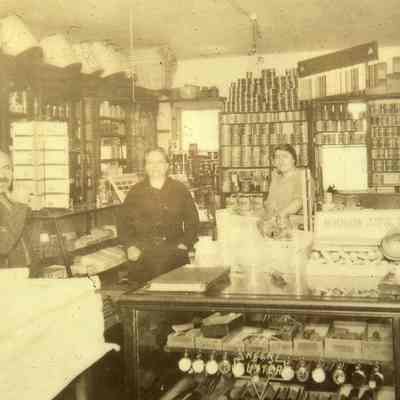Buncher's Hardware Store: Interior with Harry, Rose and Bessie, 1921
