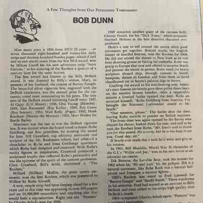 Dunn: Bob Dunn Speech at Rube Goldberg Dinner