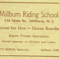Millburn Riding School Advertisement, 1939