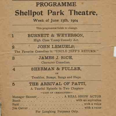 Flanagan: Shellpot Park Theatre Program, 1904