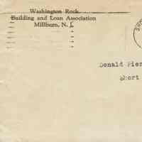          Bank: Washington Rock Building and Load Association Envelope, 1927 picture number 1
   