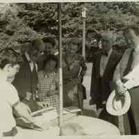 Millburn Art Center 1946 Scrapbook: Demonstrating Artists at the Village Festival in Taylor Park, 1946