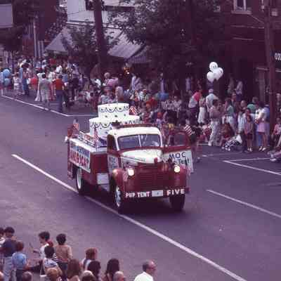 July 4: Floats and Decorated Trucks in American Bicentennial Parade, 1976