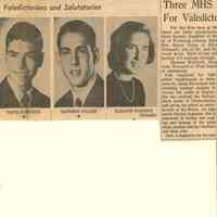 Millburn High School: Class of 1965 Valedictorians and Salutatorian, 1965