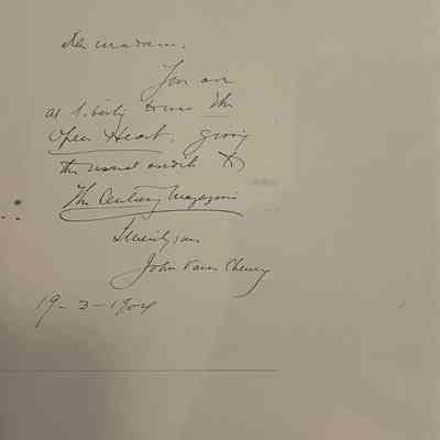 Snow: Letter Addressed to Bonnie from John Vance Cheney, 1904