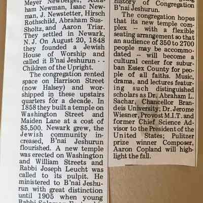 Girl Scout Scrapbook: "Congregation B'nai Jeshurun"