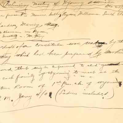 Wyoming Civic Association: Preliminary Meeting Notes, 1907