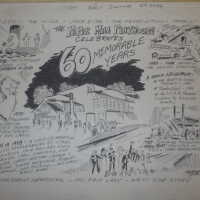 Harry Trumpore Cartoon, The Paper Mill Playhouse Celebrates 60 Memorable Years, for the Item of Millburn-Short Hills, 1998