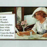 Railroad: Lackawana Railroad Advertising Postcard: Phoebe Snow for the Road of Anthracite Campaign, c. 1910